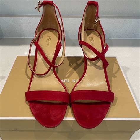 michael kors ava rot|michael kors ava mid sandal.